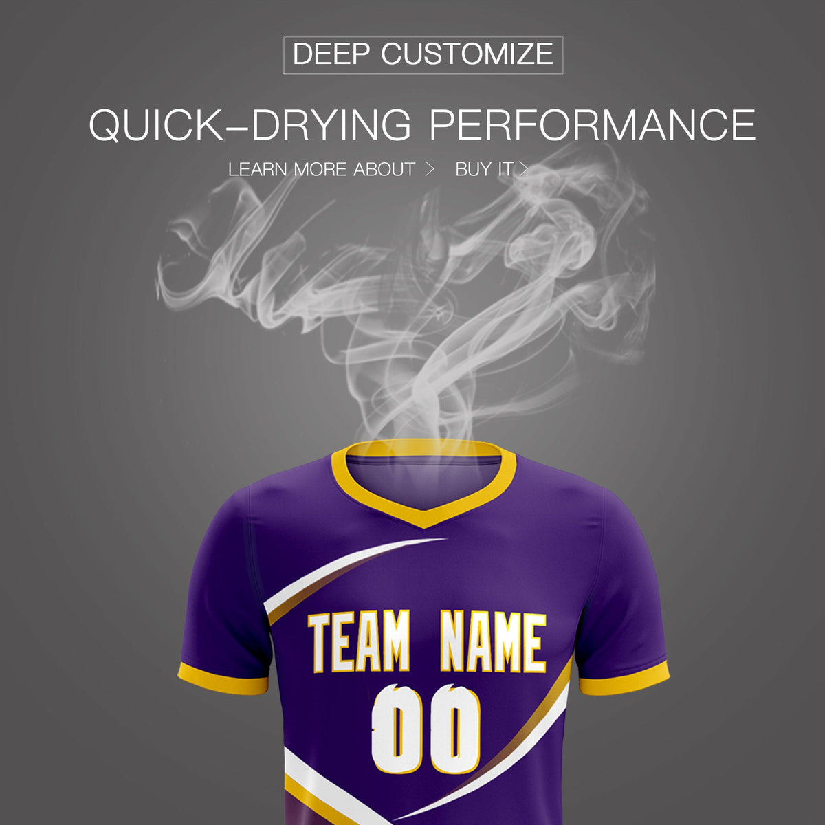 Custom Purple Gold Color Block Training Uniform For Men Soccer Sets Jersey