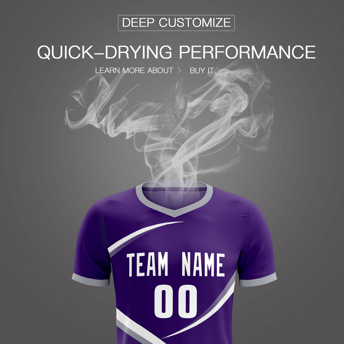 Custom Purple Gray Color Block Training Uniform For Men Soccer Sets Jersey