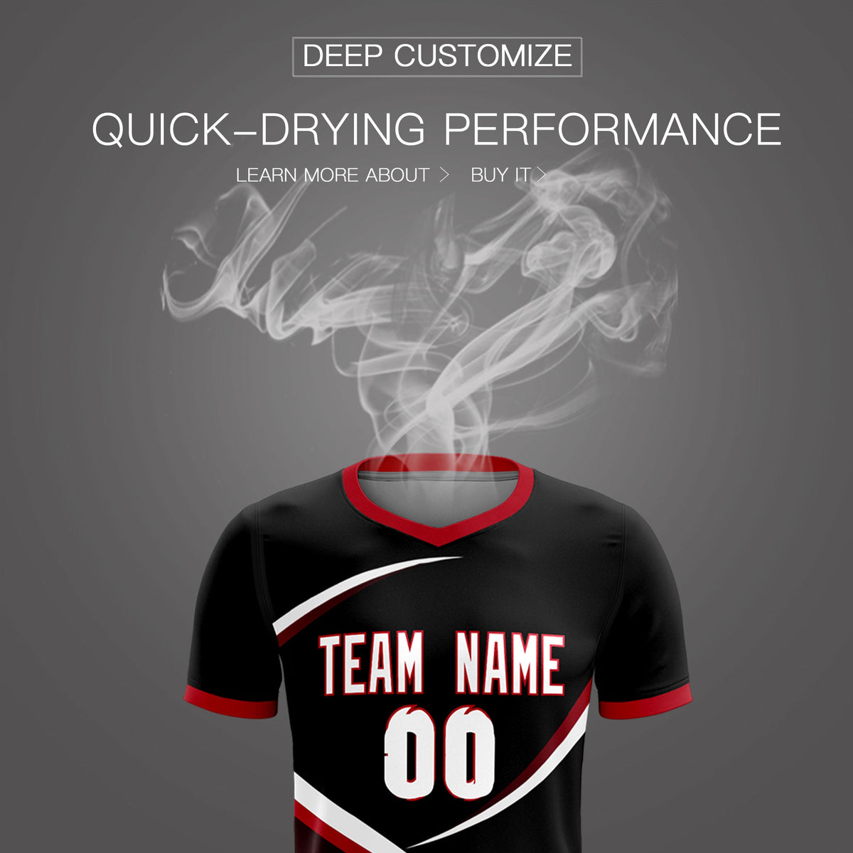 Custom Black Red Color Block Training Uniform For Men Soccer Sets Jersey