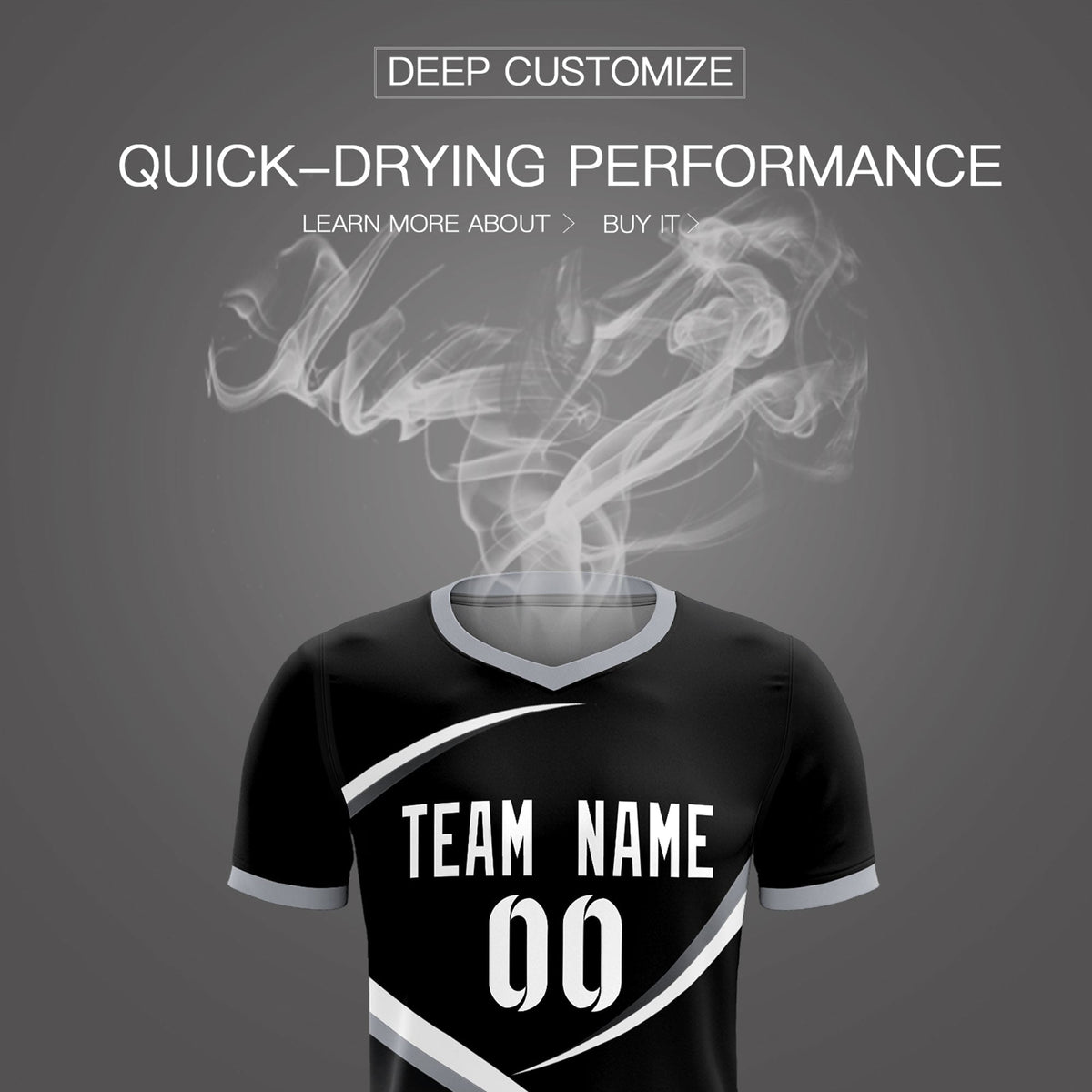 Custom Black Gray Color Block Training Uniform For Men Soccer Sets Jersey