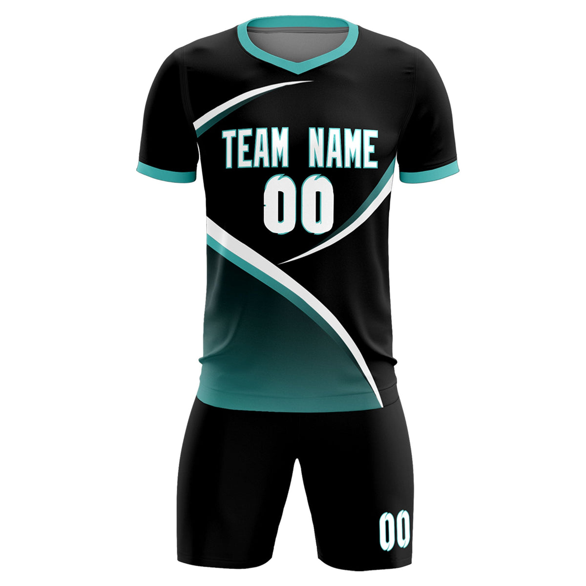 Custom Black Bright Green Color Block Training Uniform For Men Soccer Sets Jersey