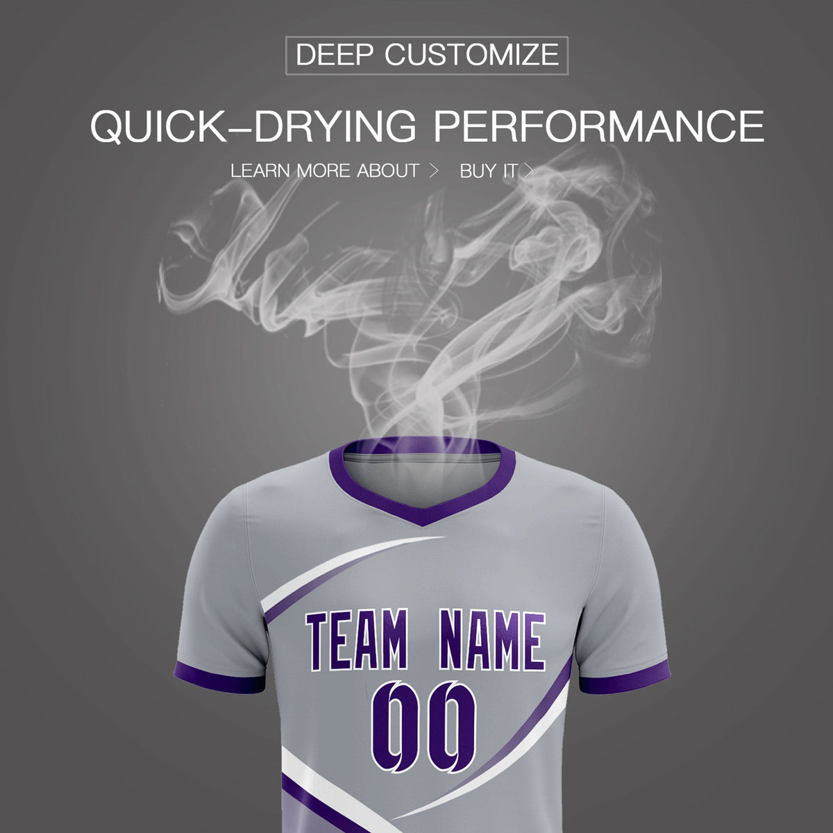 Custom Gray Purple Color Block Training Uniform For Men Soccer Sets Jersey