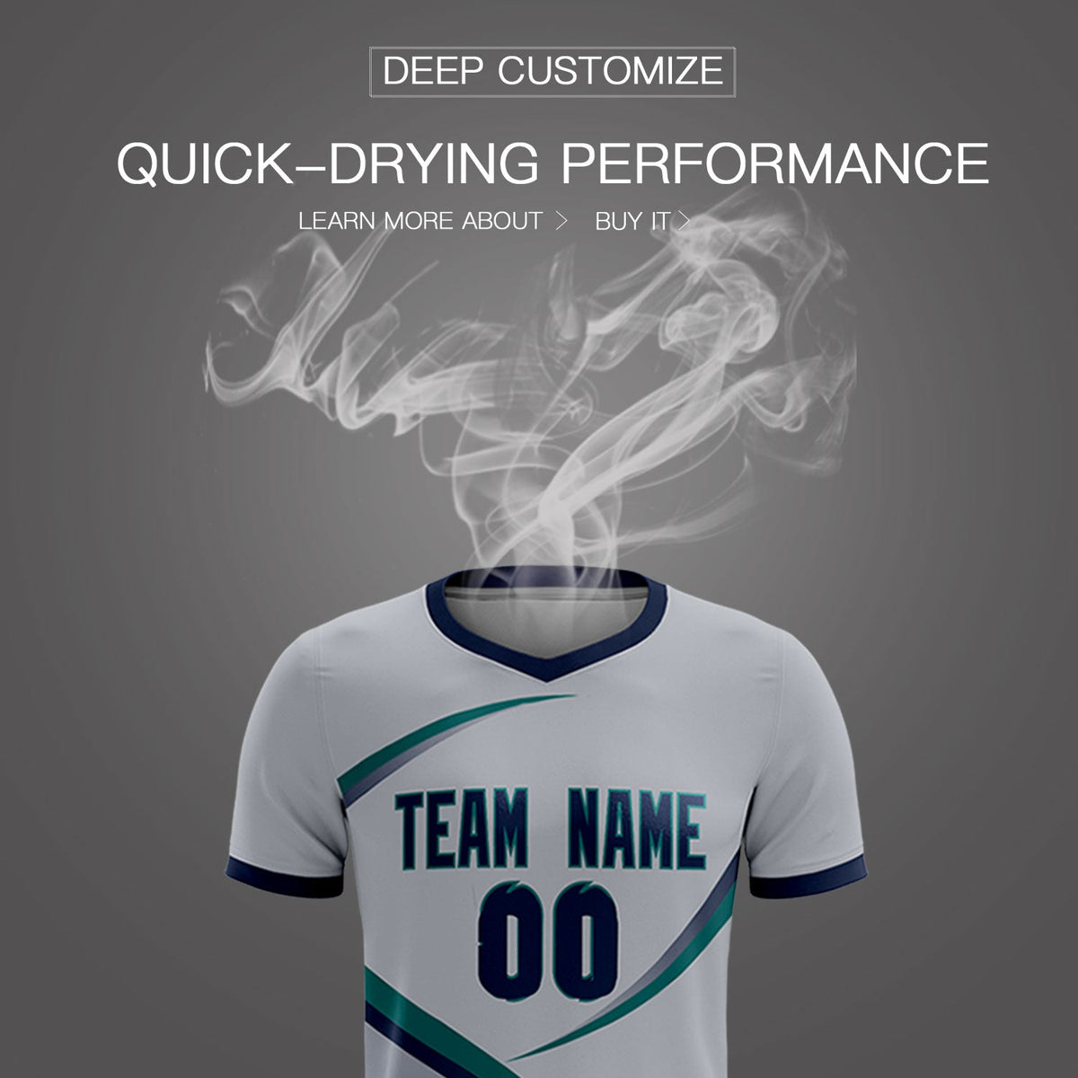 Custom Gray Navy Color Block Training Uniform For Men Soccer Sets Jersey