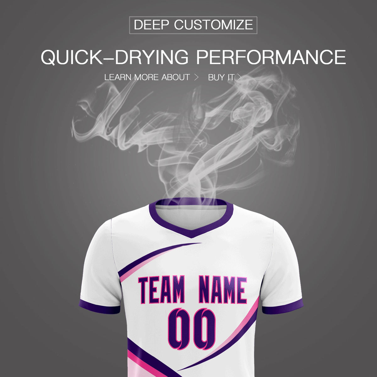 Custom White Purple Color Block Training Uniform For Men Soccer Sets Jersey