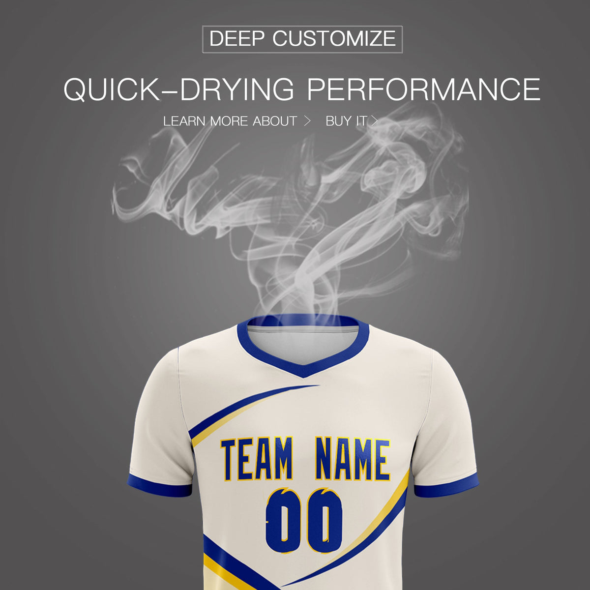 Custom Cream Royal Color Block Training Uniform For Men Soccer Sets Jersey