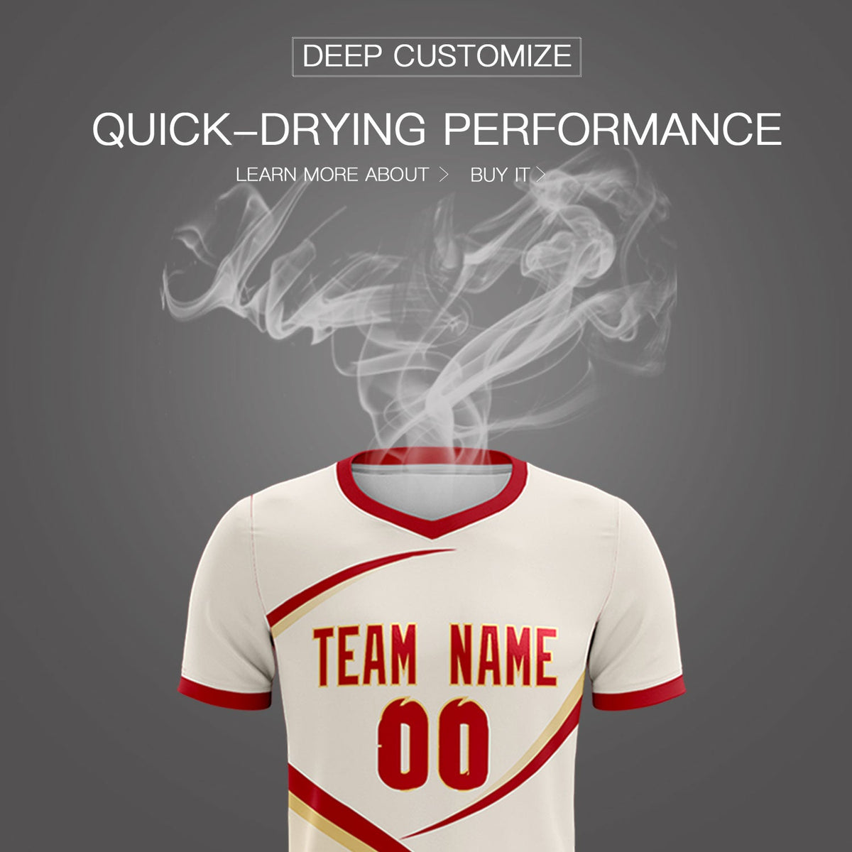 Custom Cream Red Color Block Training Uniform For Men Soccer Sets Jersey