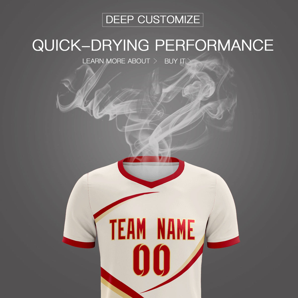 Custom Cream Red Color Block Training Uniform For Men Soccer Sets Jersey