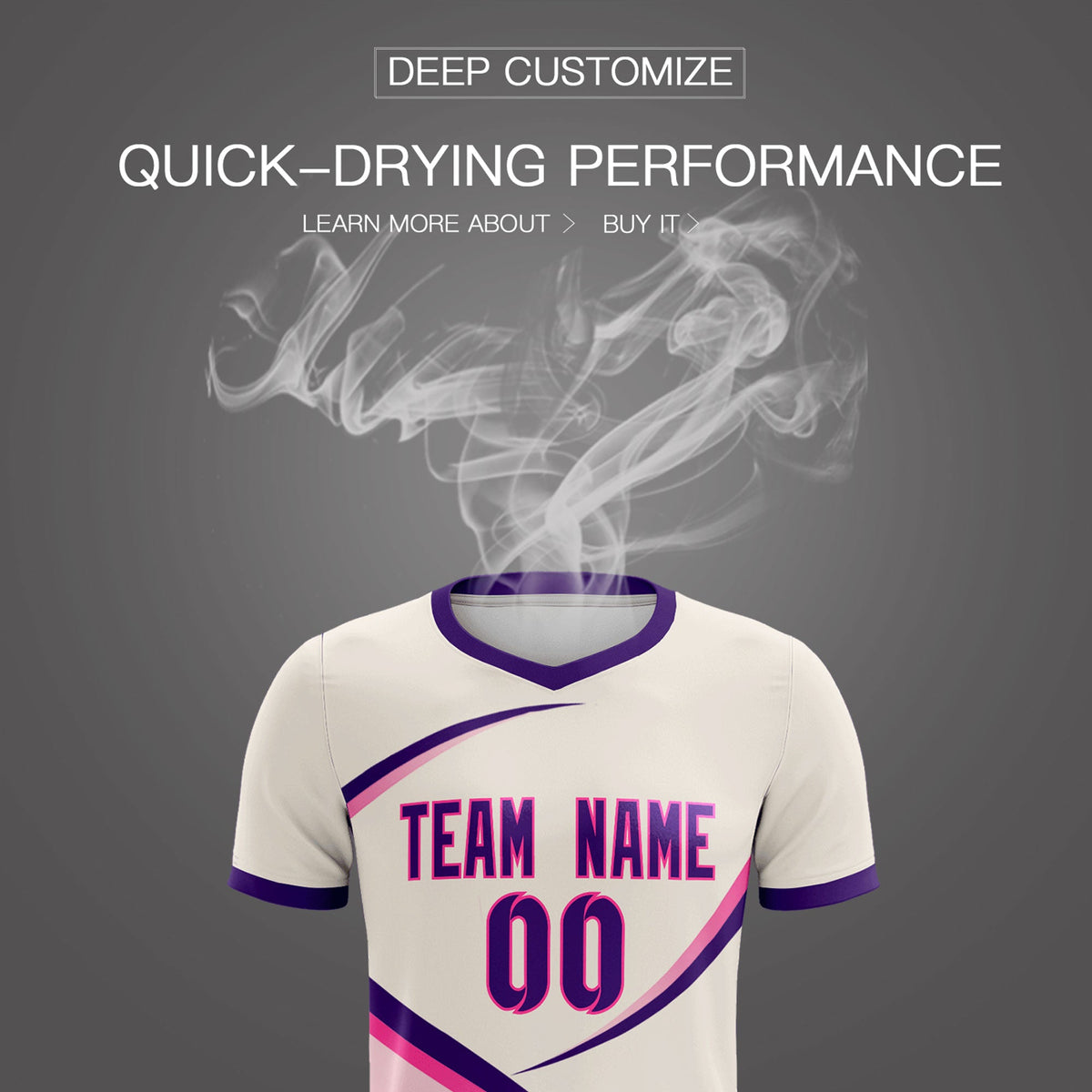 Custom Cream Purple Color Block Training Uniform For Men Soccer Sets Jersey