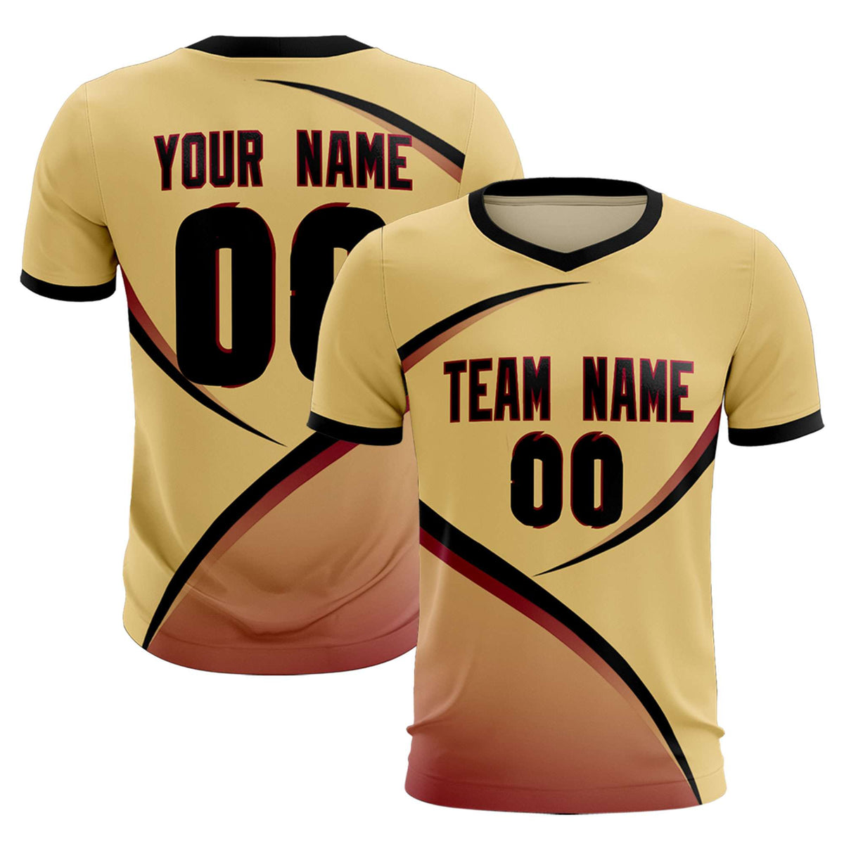 Custom Khaki Black Color Block Training Uniform For Men Soccer Sets Jersey