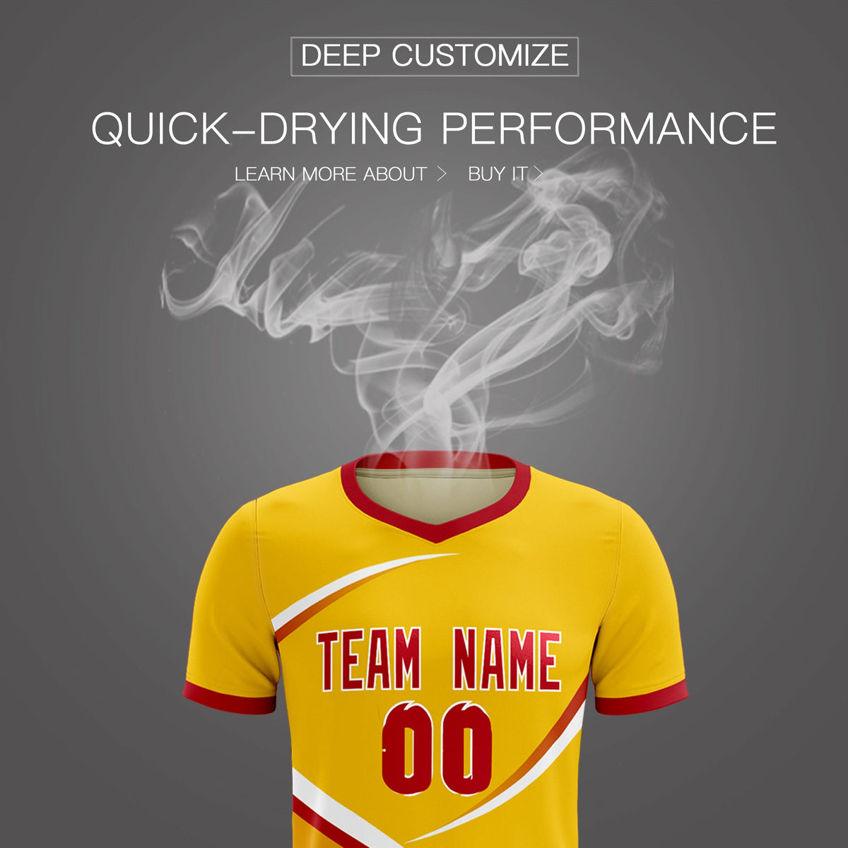 Custom Gold Red Color Block Training Uniform For Men Soccer Sets Jersey