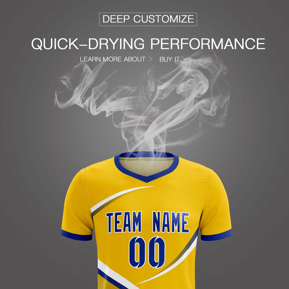 Custom Gold Royal Color Block Training Uniform For Men Soccer Sets Jersey