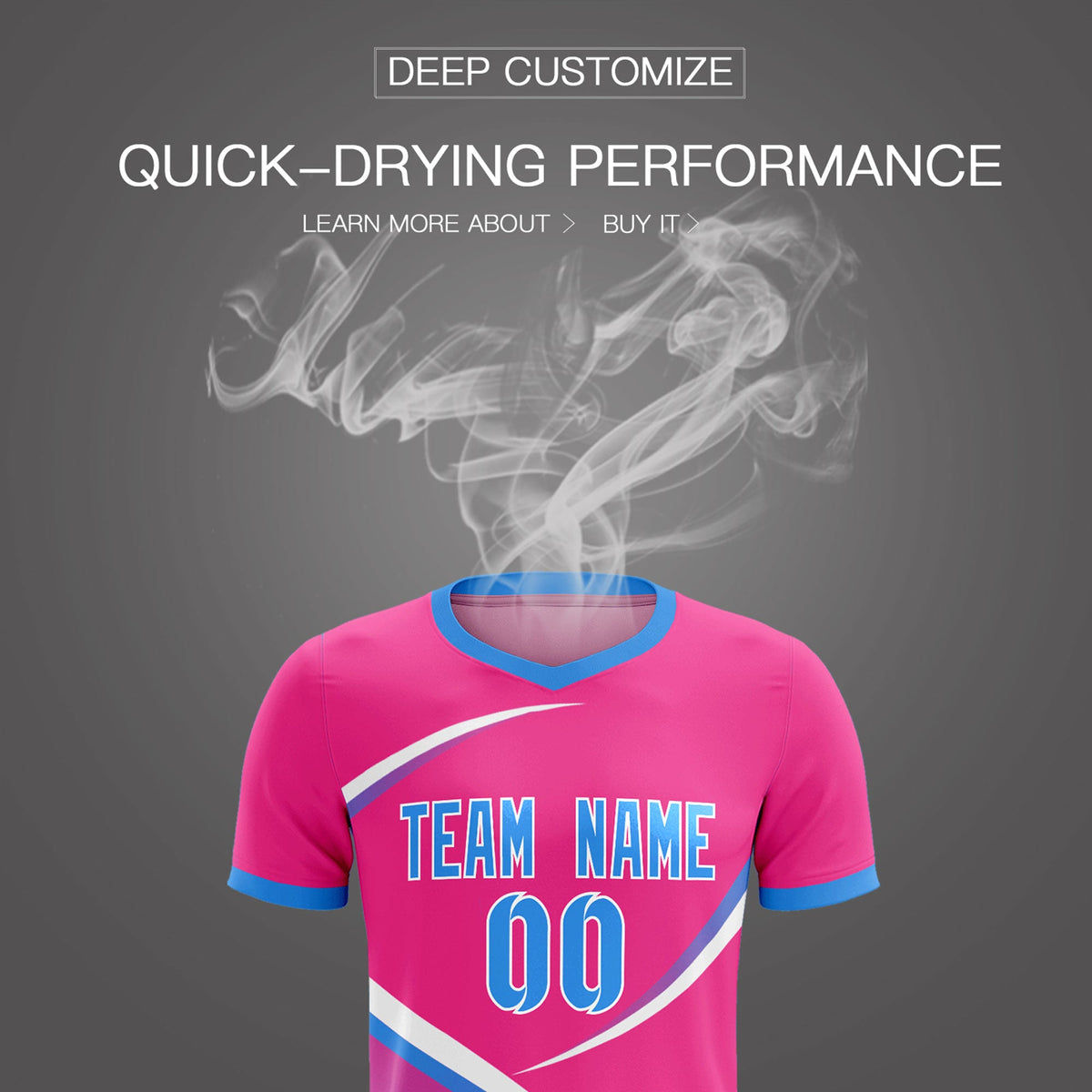 Custom Pink Powder Blue Color Block Training Uniform For Men Soccer Sets Jersey