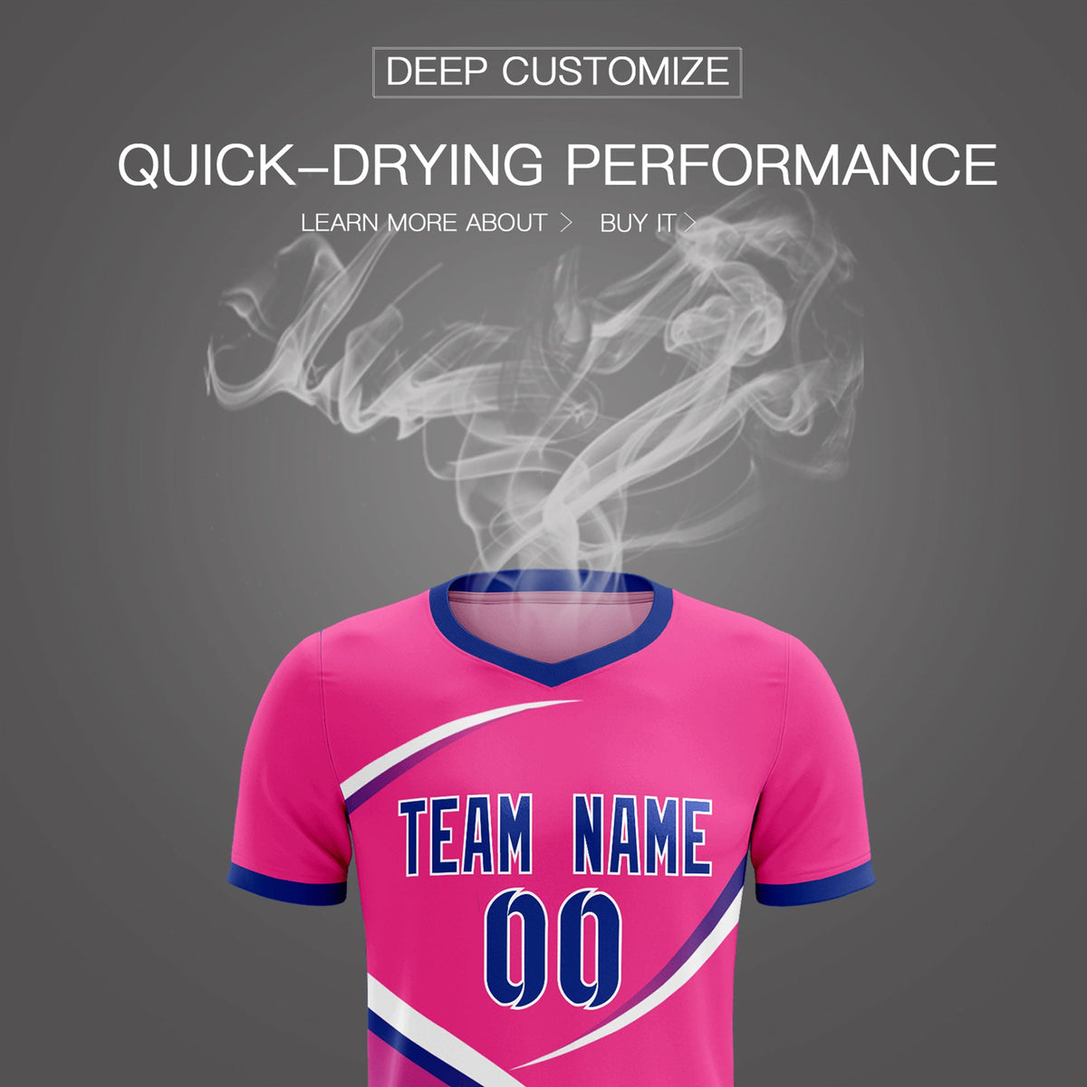 Custom Pink Royal Color Block Training Uniform For Men Soccer Sets Jersey