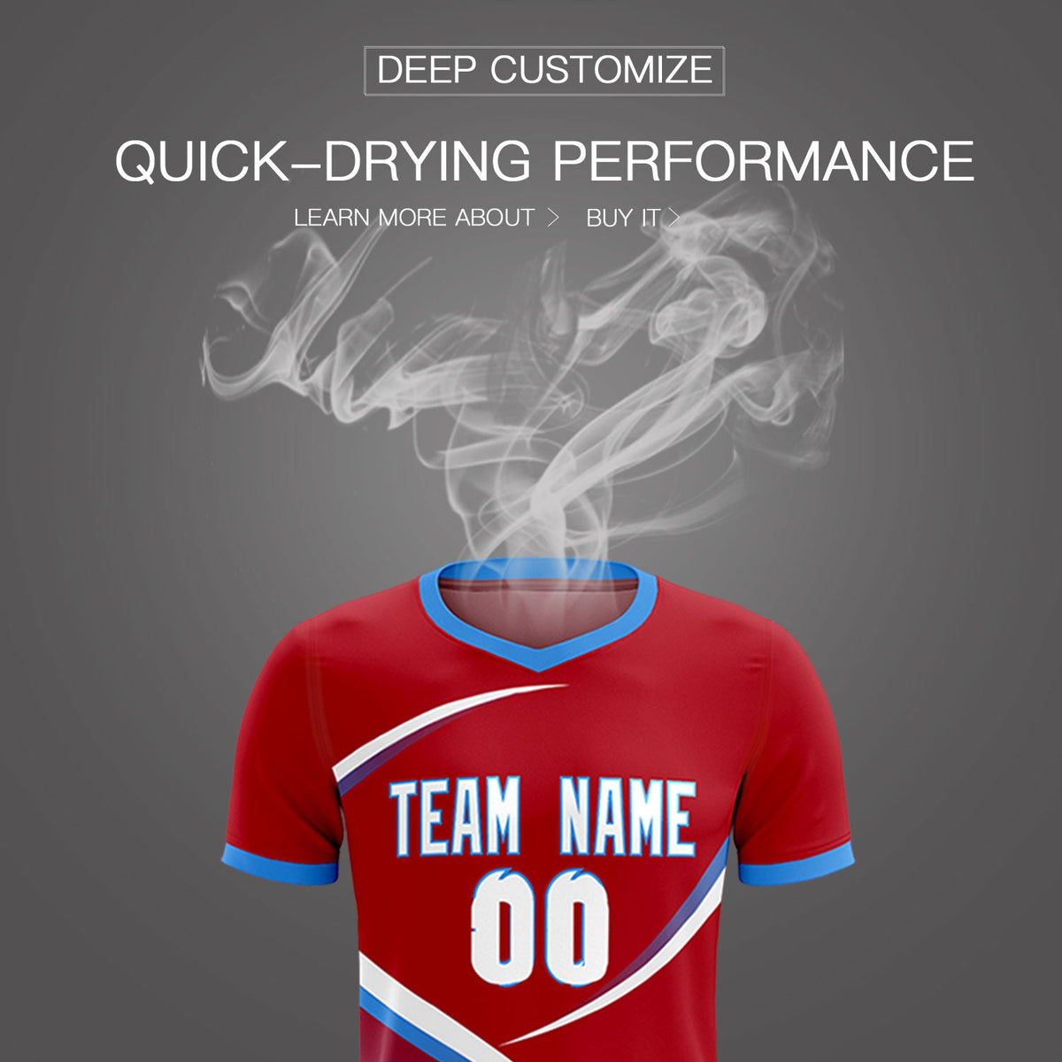 Custom Red Powder Blue Color Block Training Uniform For Men Soccer Sets Jersey