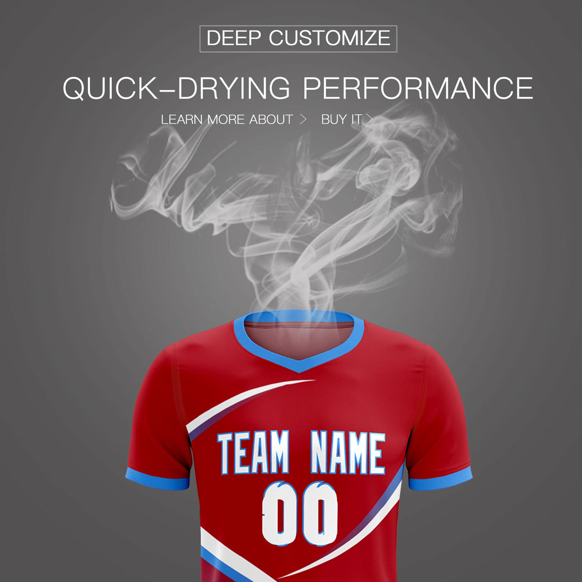 Custom Red Powder Blue Color Block Training Uniform For Men Soccer Sets Jersey