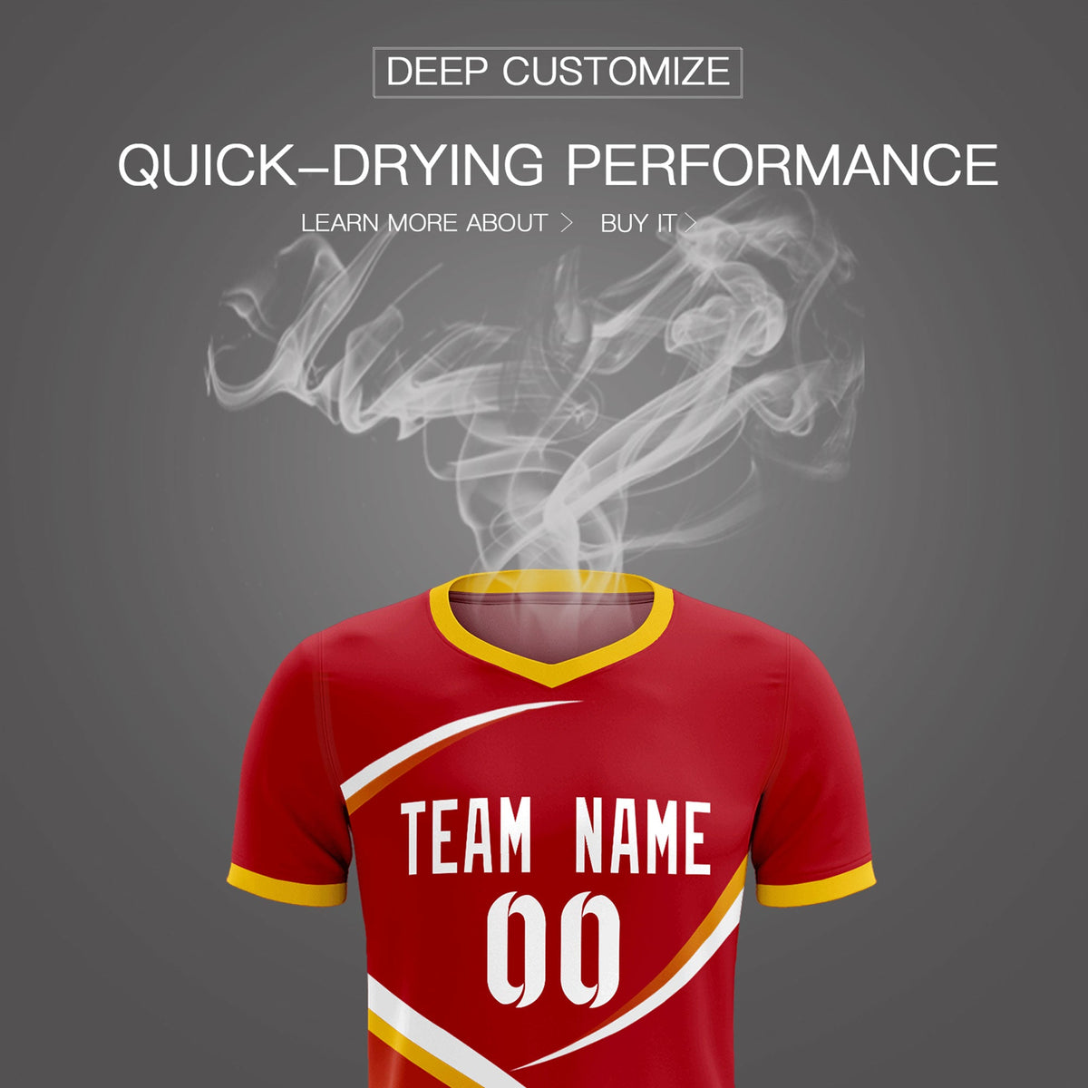 Custom Red Gold Color Block Training Uniform For Men Soccer Sets Jersey