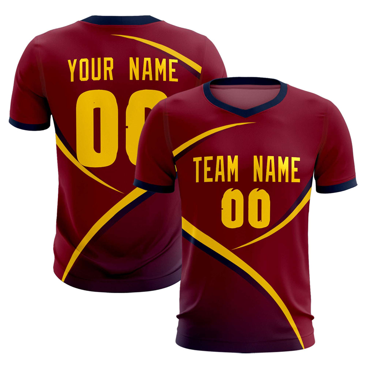 Custom Crimson Navy Color Block Training Uniform For Men Soccer Sets Jersey