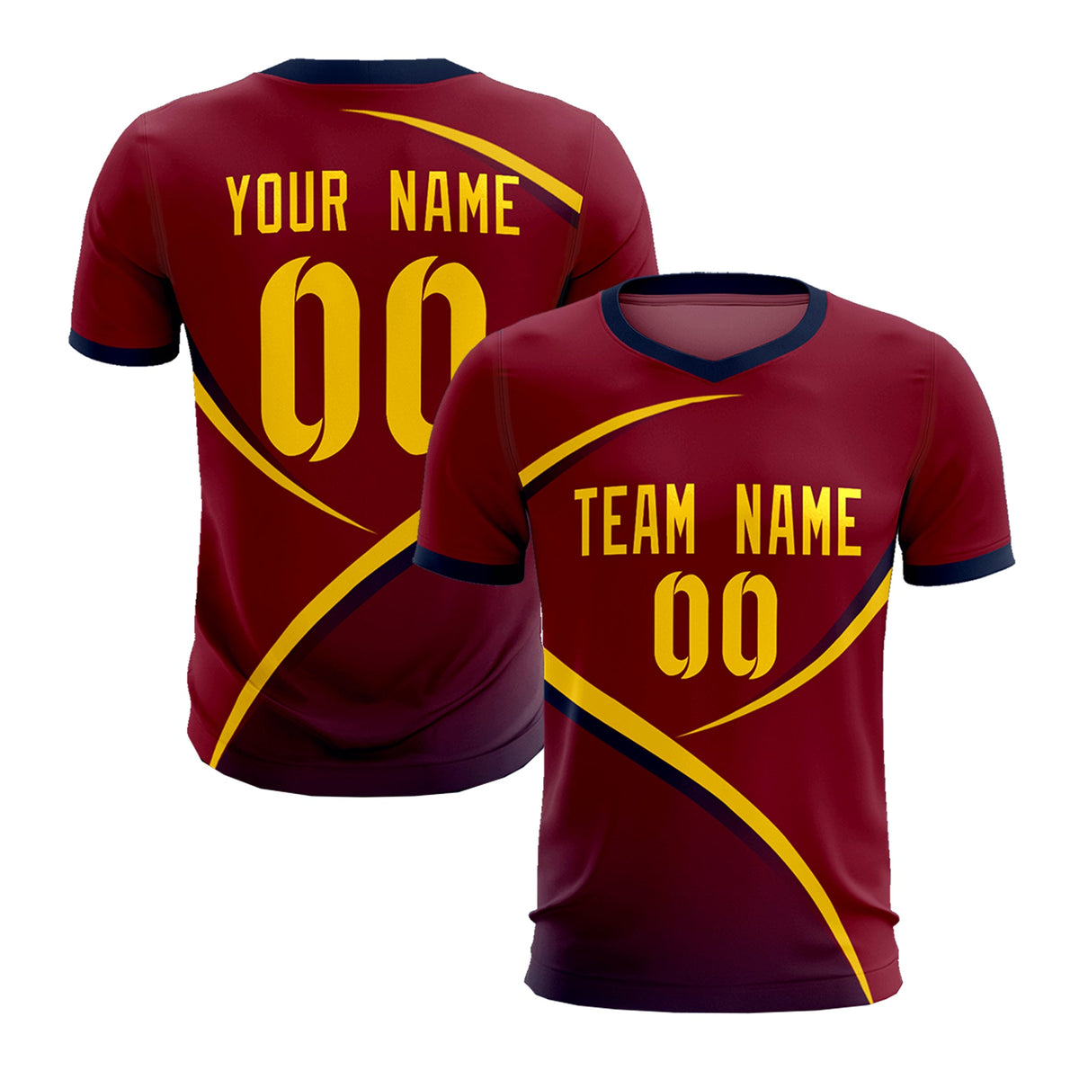 Custom Crimson Navy Color Block Training Uniform For Men Soccer Sets Jersey