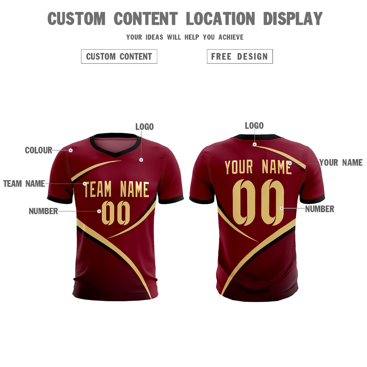 Custom Crimson Black Color Block Training Uniform For Men Soccer Sets Jersey