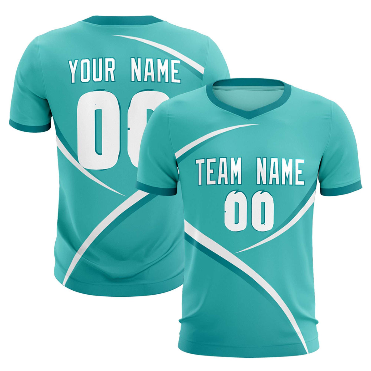 Custom Bright Green Aqua Color Block Training Uniform For Men Soccer Sets Jersey