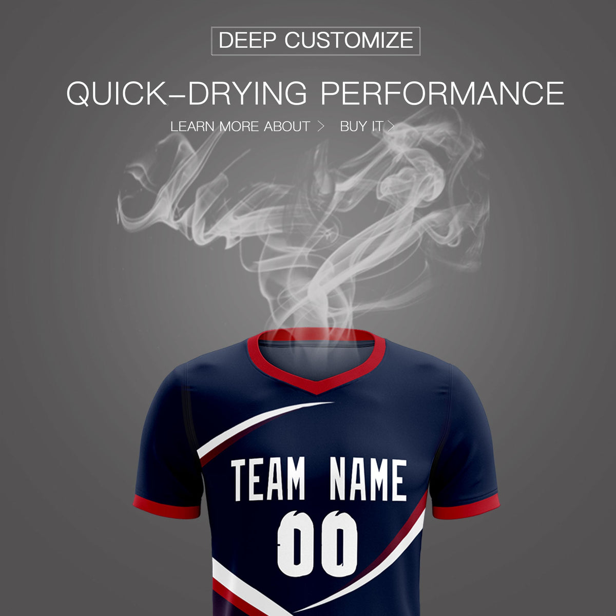 Custom Navy Red Color Block Training Uniform For Men Soccer Sets Jersey