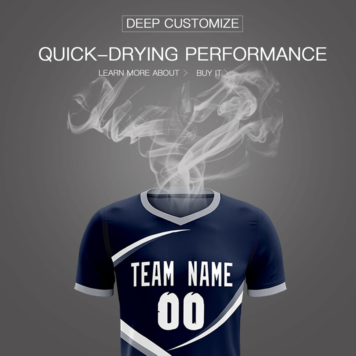 Custom Navy Gray Color Block Training Uniform For Men Soccer Sets Jersey