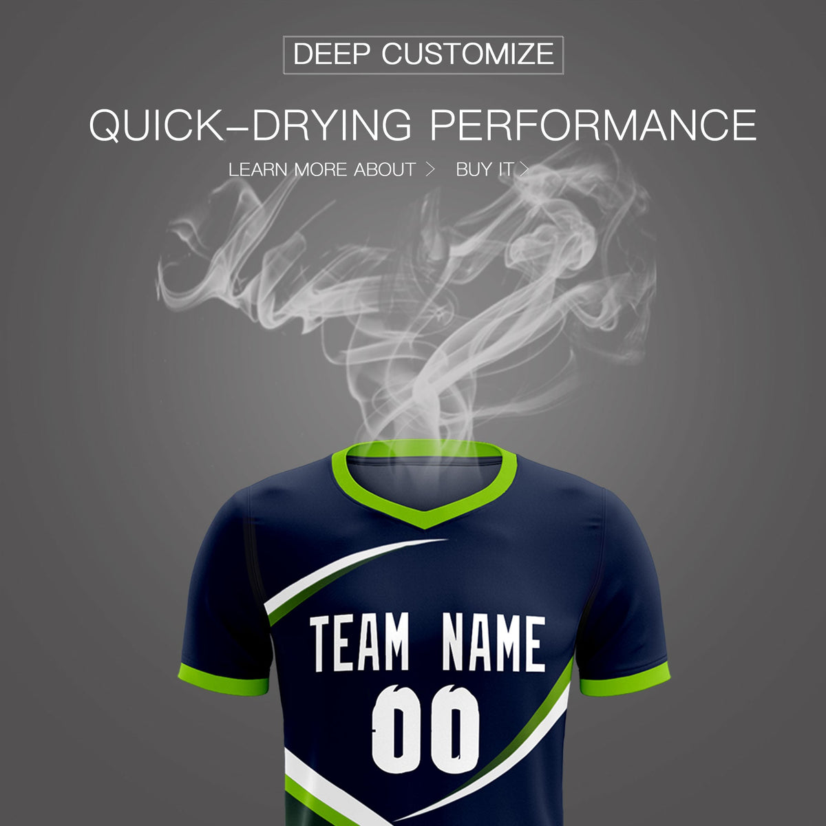 Custom Navy Neon Green Color Block Training Uniform For Men Soccer Sets Jersey