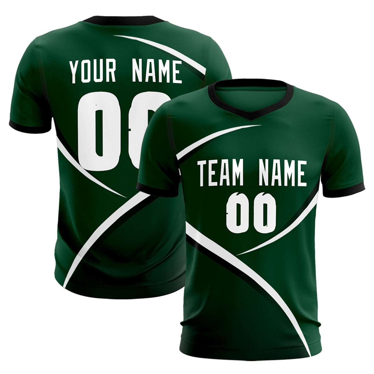 Custom Green Black Color Block Training Uniform For Men Soccer Sets Jersey