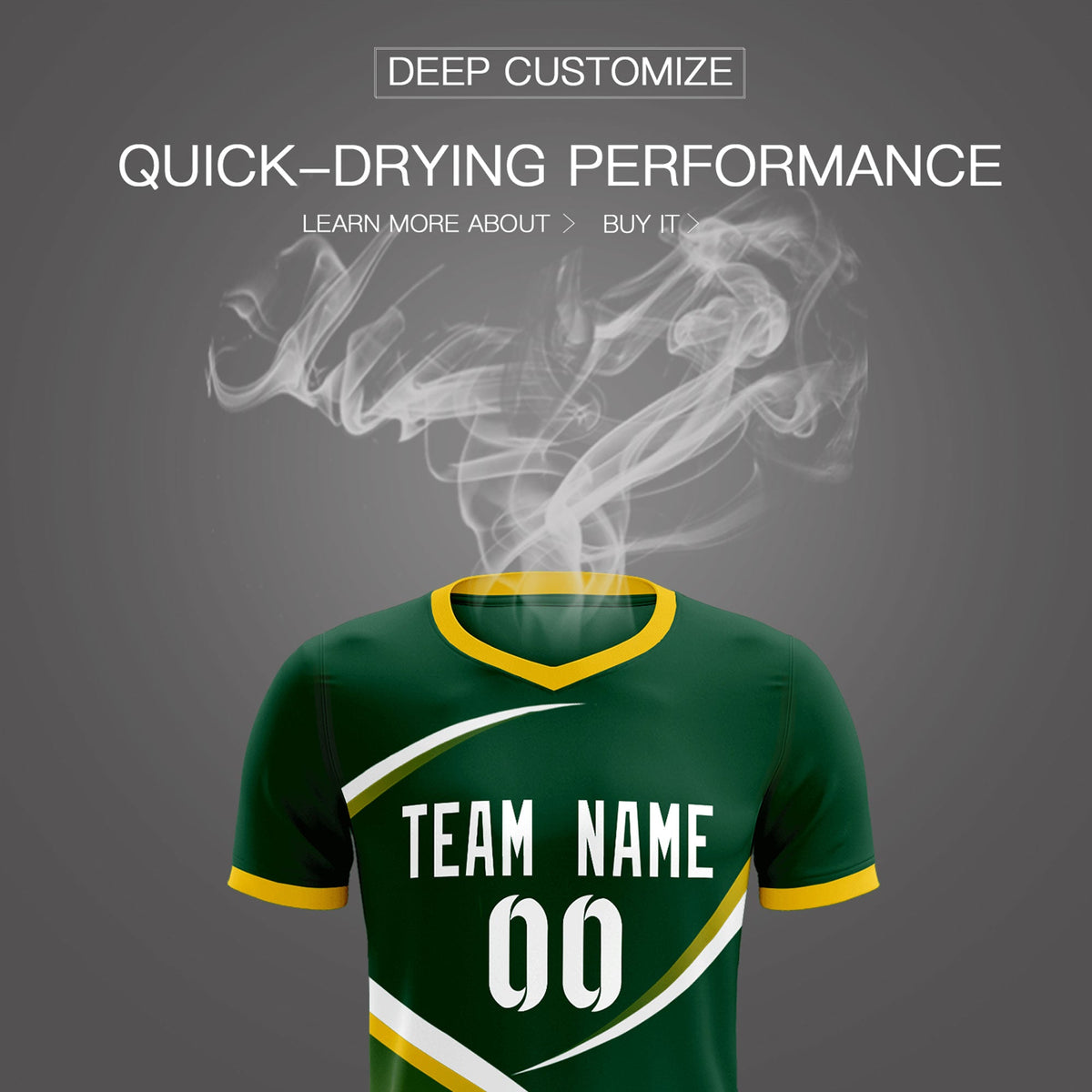 Custom Green Gold Color Block Training Uniform For Men Soccer Sets Jersey