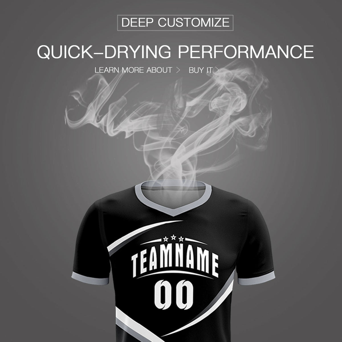 Custom Black Gray Color Block Training Uniform For Men Soccer Sets Jersey