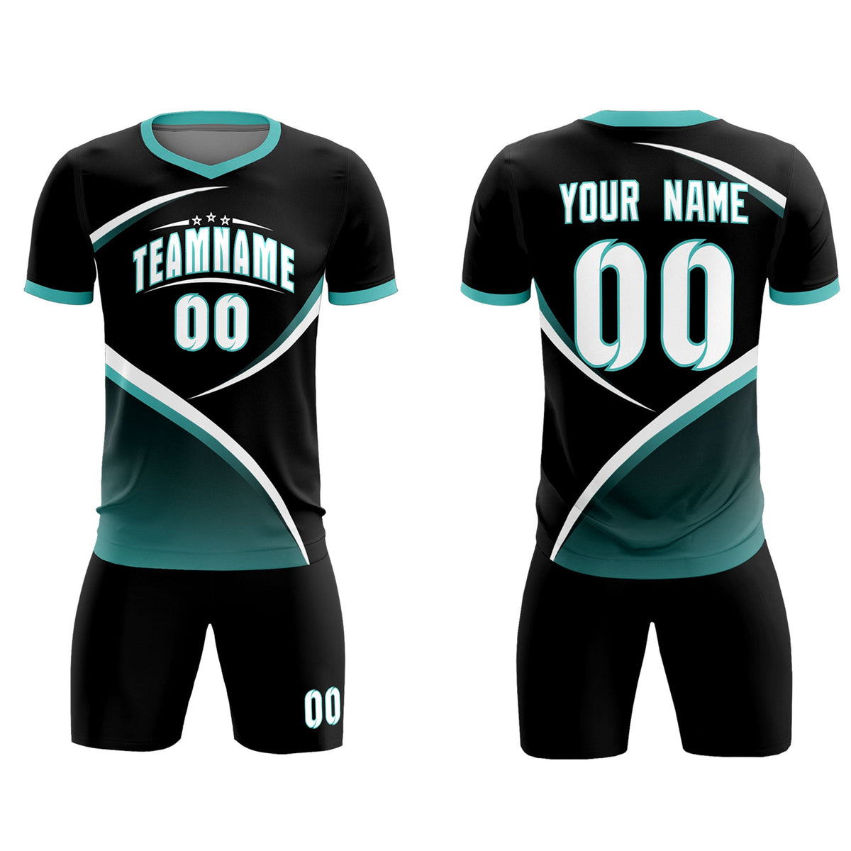 Custom Black Bright Green Color Block Training Uniform For Men Soccer Sets Jersey