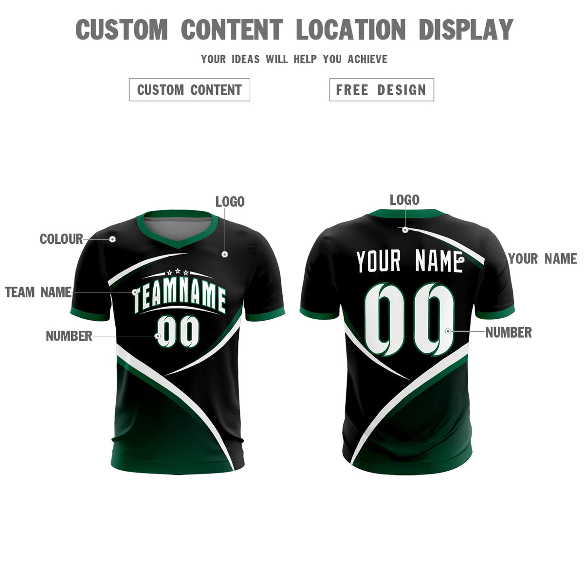 Custom Black Kelly Green Color Block Training Uniform For Men Soccer Sets Jersey