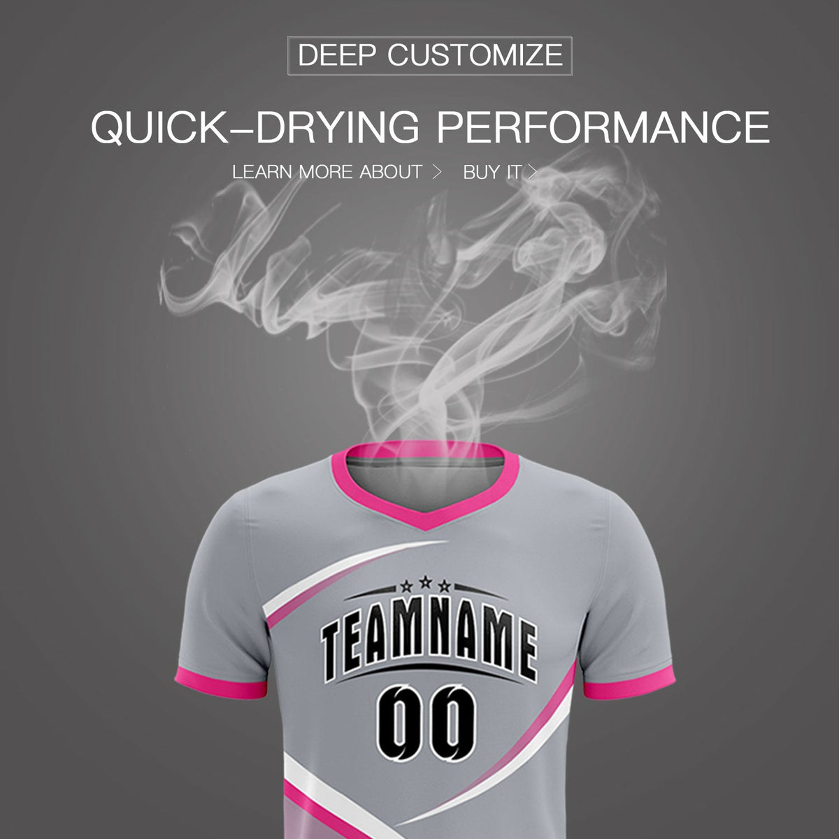 Custom Gray Pink Color Block Training Uniform For Men Soccer Sets Jersey