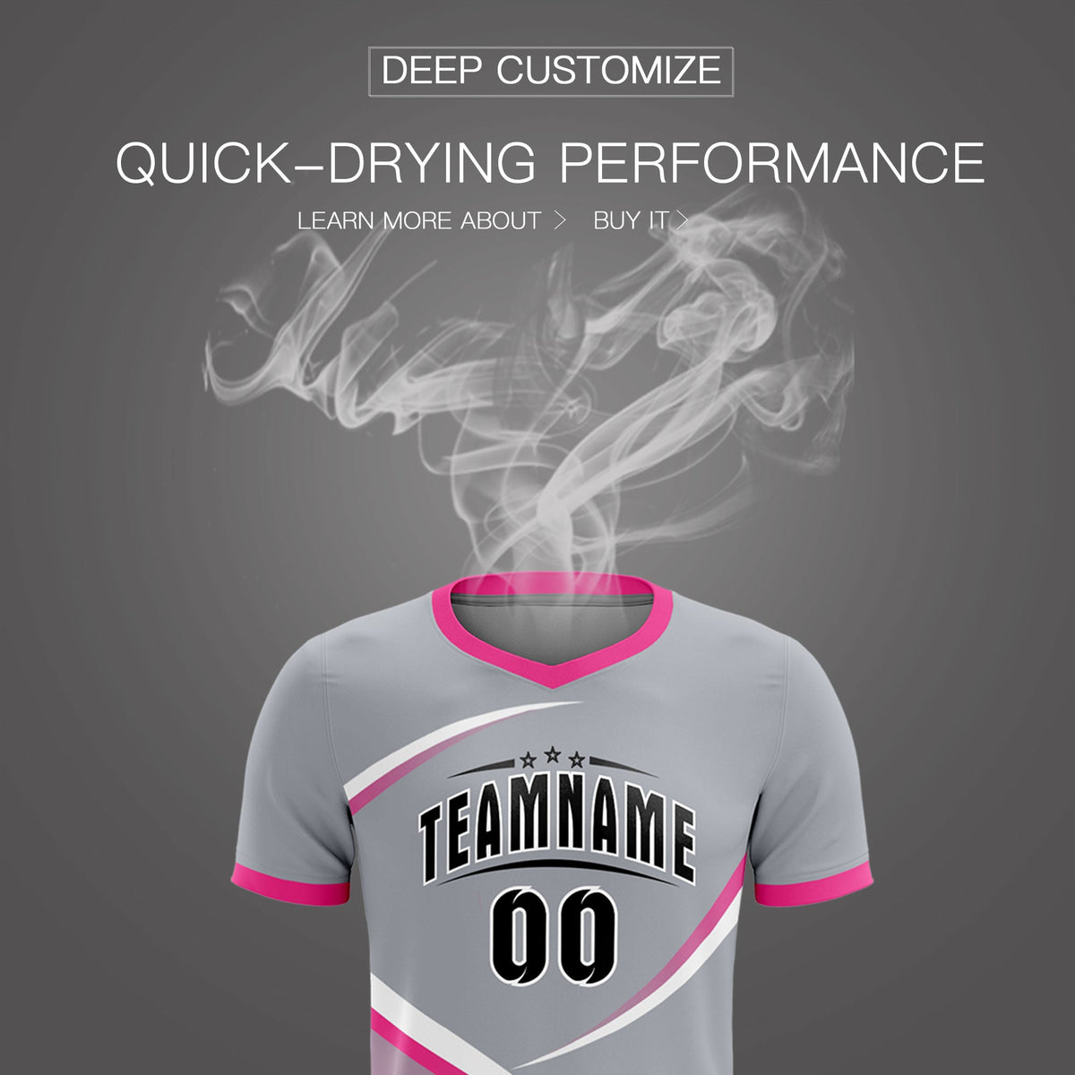 Custom Gray Pink Color Block Training Uniform For Men Soccer Sets Jersey