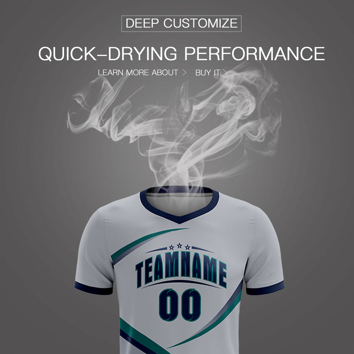 Custom Gray Navy Color Block Training Uniform For Men Soccer Sets Jersey