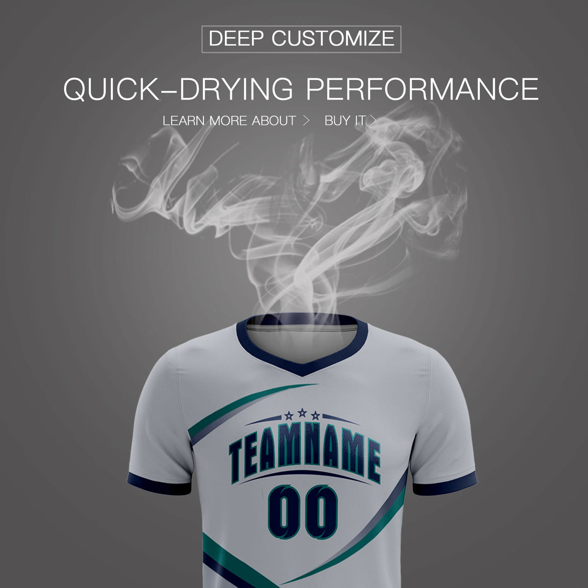 Custom Gray Navy Color Block Training Uniform For Men Soccer Sets Jersey