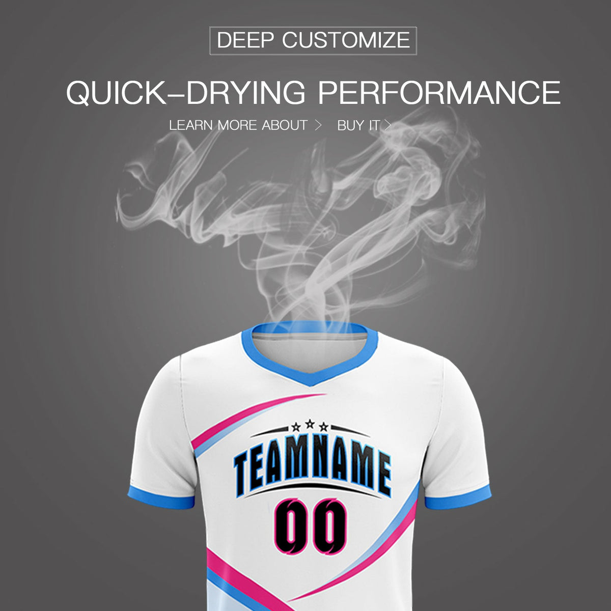 Custom White Powder Blue Color Block Training Uniform For Men Soccer Sets Jersey