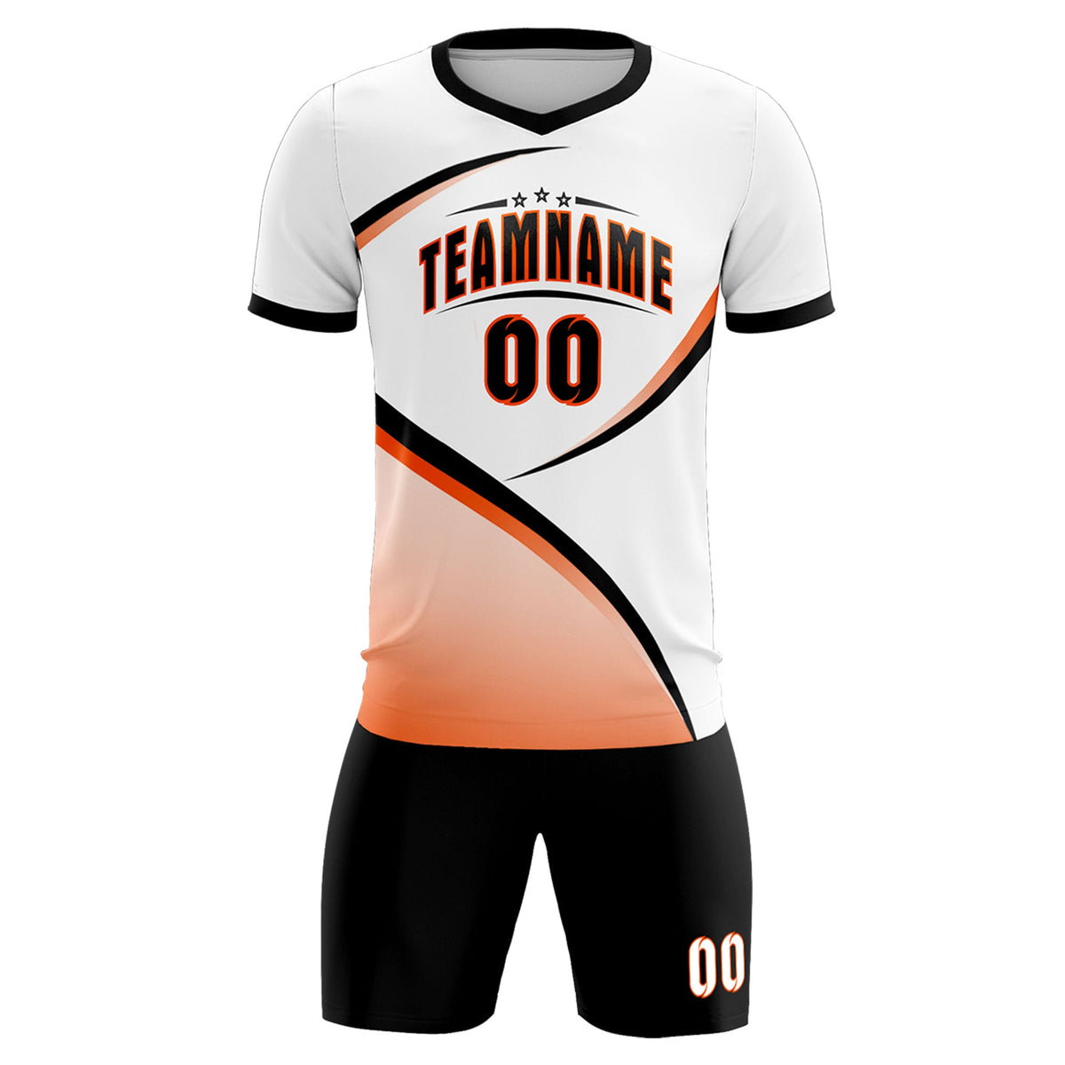 Custom White Black Color Block Training Uniform For Men Soccer Sets Jersey