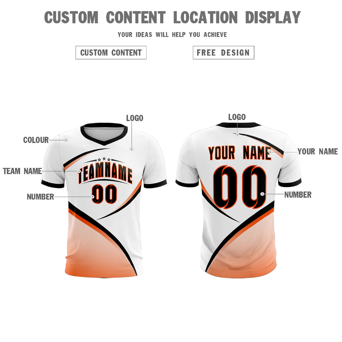 Custom White Black Color Block Training Uniform For Men Soccer Sets Jersey