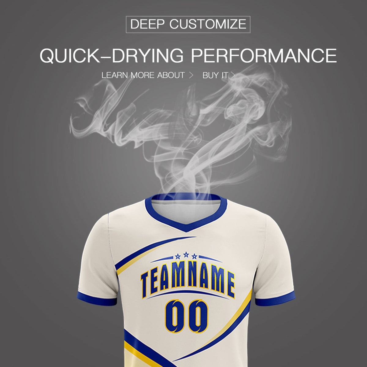 Custom Cream Royal Color Block Training Uniform For Men Soccer Sets Jersey