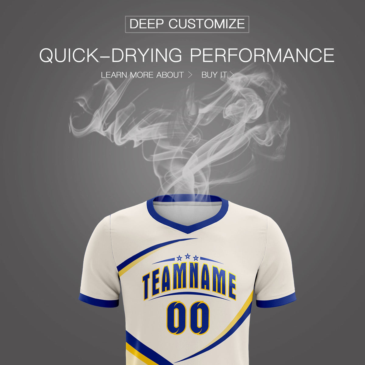 Custom Cream Royal Color Block Training Uniform For Men Soccer Sets Jersey