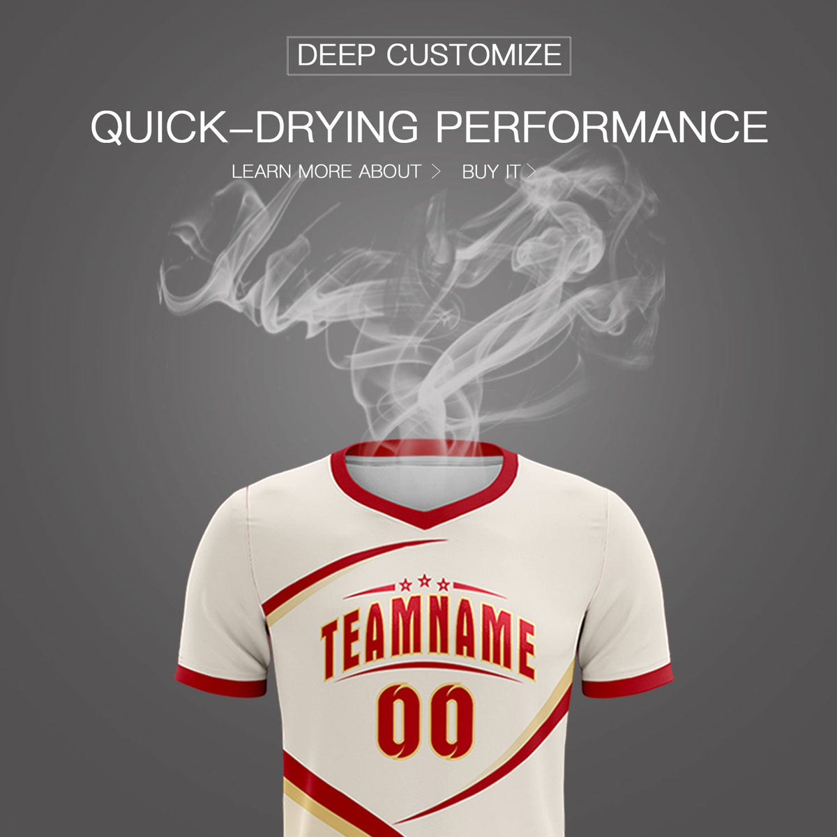 Custom Cream Red Color Block Training Uniform For Men Soccer Sets Jersey