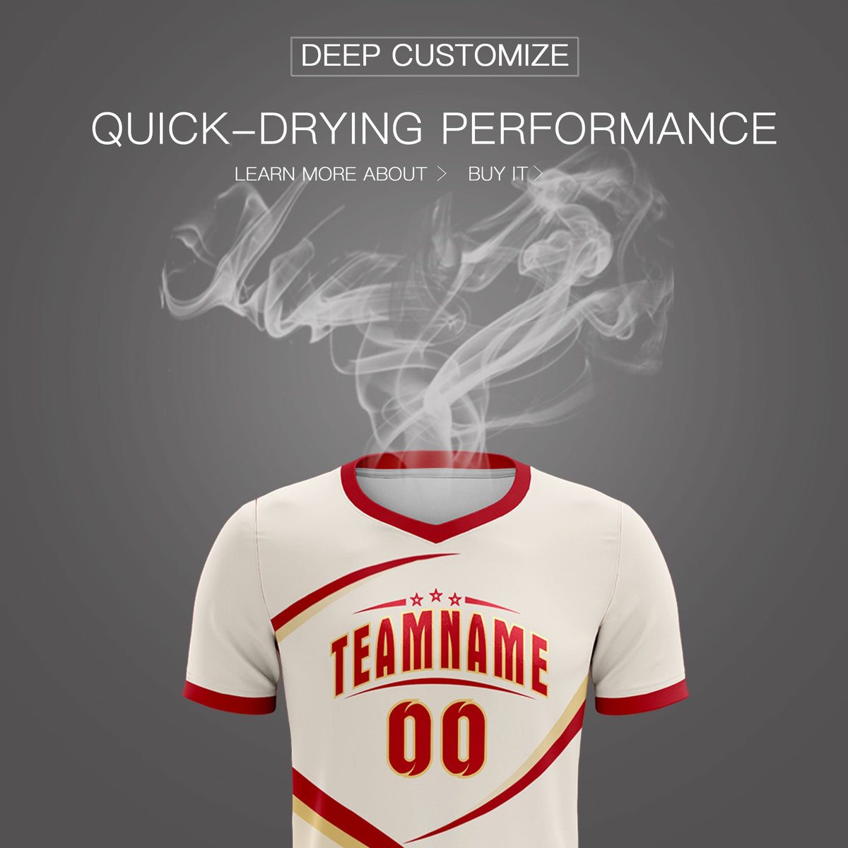 Custom Cream Red Color Block Training Uniform For Men Soccer Sets Jersey