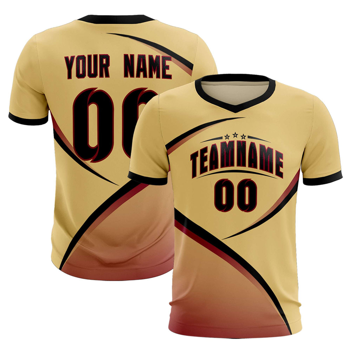 Custom Khaki Black Color Block Training Uniform For Men Soccer Sets Jersey