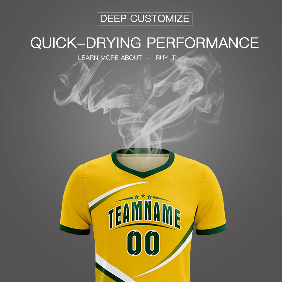 Custom Gold Green Color Block Training Uniform For Men Soccer Sets Jersey