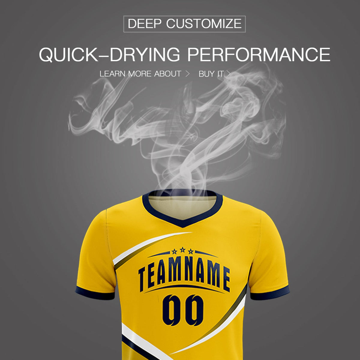 Custom Gold Navy Color Block Training Uniform For Men Soccer Sets Jersey