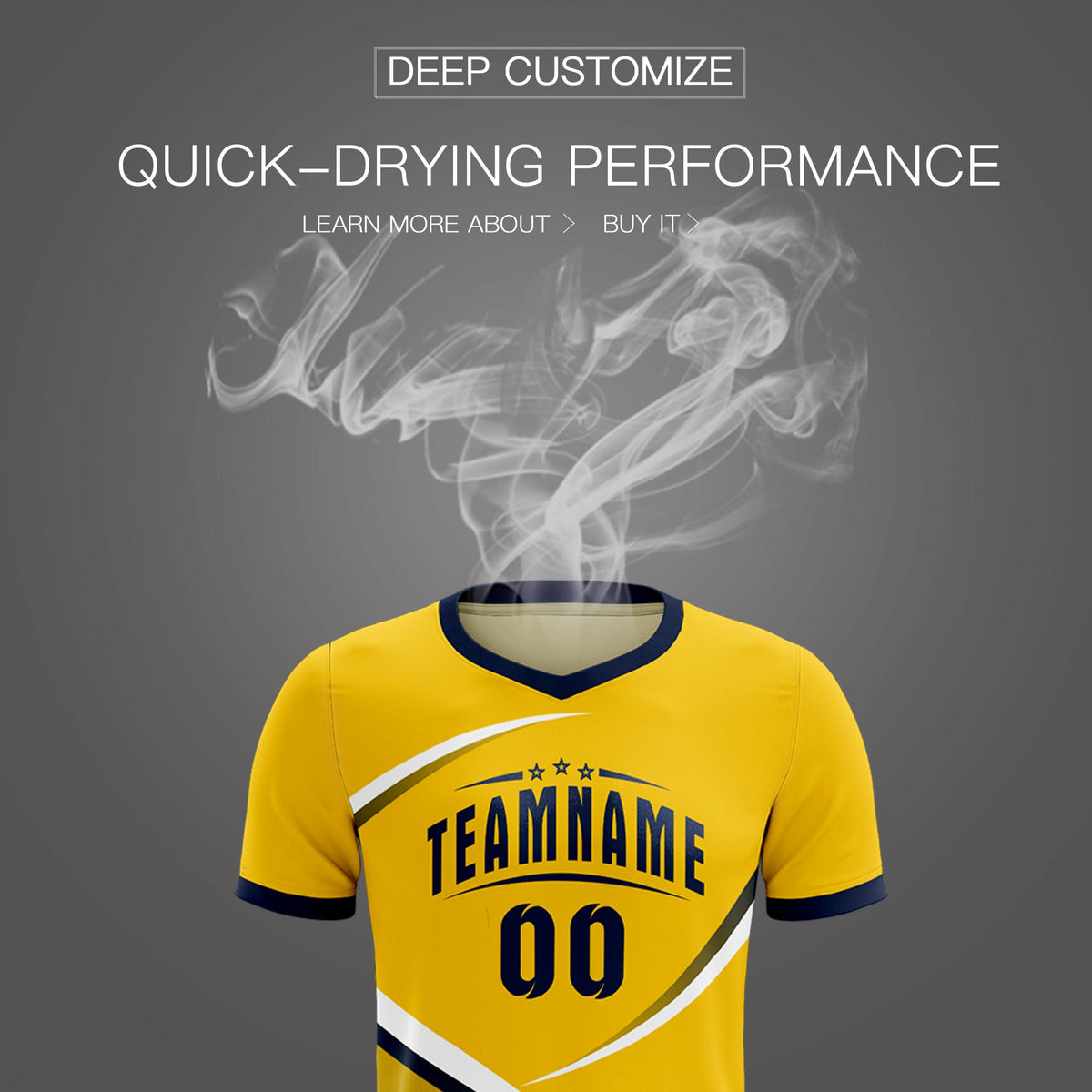 Custom Gold Navy Color Block Training Uniform For Men Soccer Sets Jersey