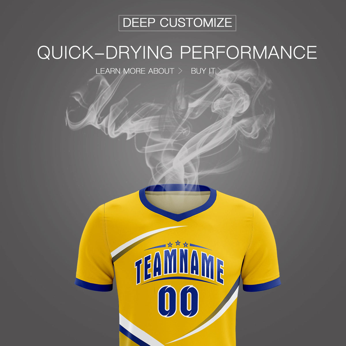 Custom Gold Royal Color Block Training Uniform For Men Soccer Sets Jersey