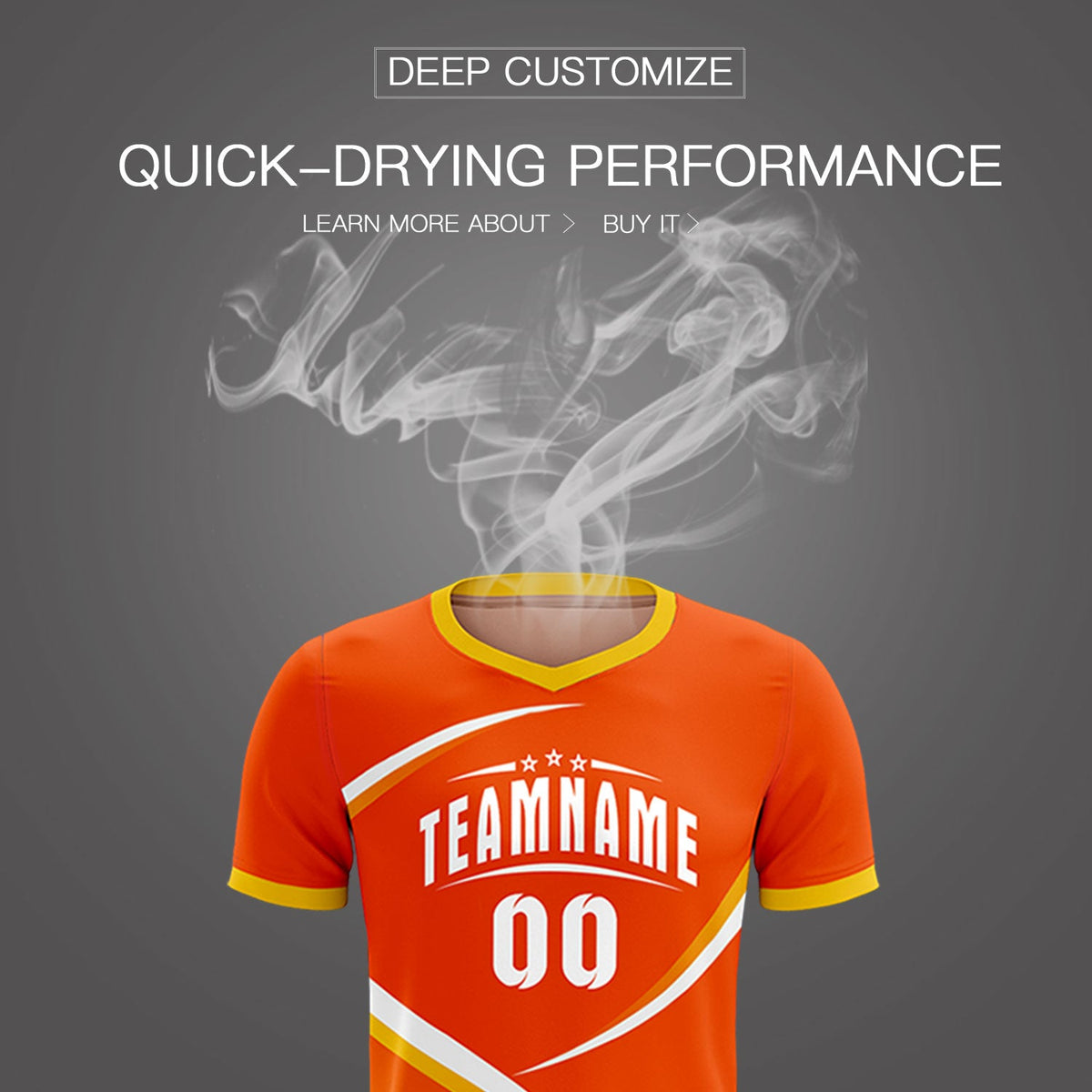 Custom Orange Gold Color Block Training Uniform For Men Soccer Sets Jersey