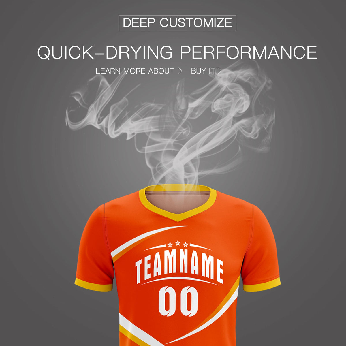 Custom Orange Gold Color Block Training Uniform For Men Soccer Sets Jersey